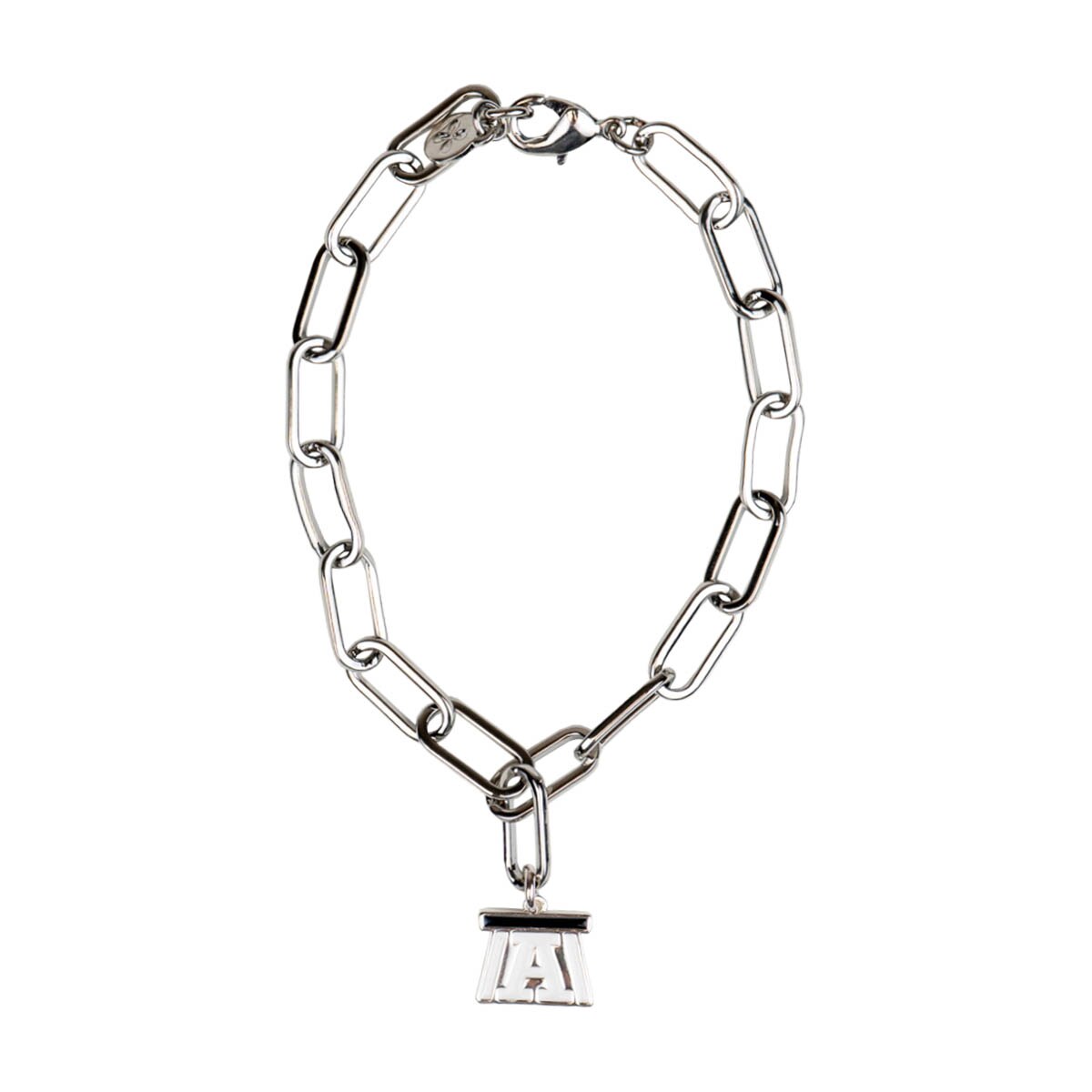 N&S Utah state block a charm bracelet silver